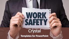  Presentation with work safety - Audience pleasing presentation theme consisting of work safety backdrop and a tawny brown colored foreground