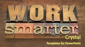  Presentation with work - Slide set featuring work smarter advice in vintage background and a tawny brown colored foreground