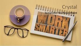  Presentation with motivational - Amazing slide set having coffee business productivity and efficiency backdrop and a coral colored foreground