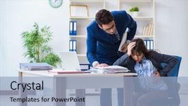  Presentation with pregnant woman in hospital - Audience pleasing PPT theme consisting of work stress - pregnant woman struggling backdrop and a light blue colored foreground