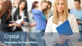  Presentation with group - Amazing slide deck having work study - female student holding notebooks backdrop and a ocean colored foreground