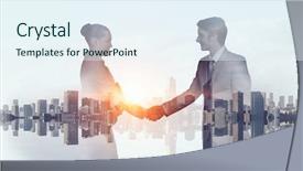  Presentation with work - PPT theme enhanced with work together mixed media background and a sky blue colored foreground