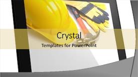  Presentation with monitoring - Audience pleasing slides consisting of work tools and equipment backdrop and a  colored foreground