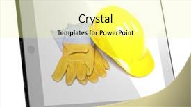  Presentation with monitoring - Slides enhanced with work tools and equipment background and a  colored foreground