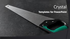  Presentation with instrument - Audience pleasing PPT theme consisting of work-tools-carpentry-equipment backdrop and a dark gray colored foreground
