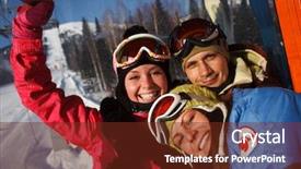  Presentation with diabetes team - Audience pleasing PPT layouts consisting of work vacation - happy snowboarding team in winter backdrop and a  colored foreground