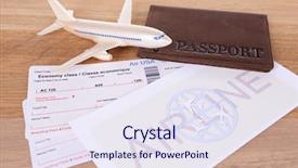 Presentation with airline - Presentation with work visa - airline tickets with passport background and a sky blue colored foreground