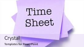  Presentation with note - Colorful slide deck enhanced with work week clock - time sheet written backdrop and a light blue colored foreground