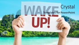  Presentation with beach - Presentation theme with work week clock - wake up card with beach background and a arctic colored foreground