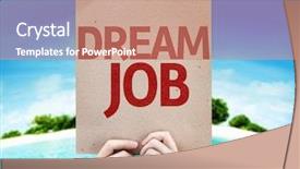  Presentation with dream - Cool new PPT theme with work wishes - dream job card backdrop and a coral colored foreground