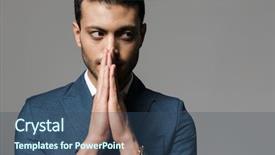  Presentation with arabic - Audience pleasing presentation consisting of work wishes - image of concentrated arabic businessman backdrop and a ocean colored foreground