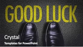  Presentation with good wishes - Audience pleasing slide deck consisting of work wishes - top view of business shoes backdrop and a dark gray colored foreground