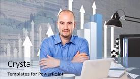  Presentation with work - Presentation having work with 3d business chart background and a light blue colored foreground