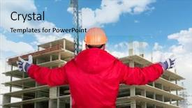  Presentation with concrete construction - Audience pleasing presentation design consisting of work with concrete construction backdrop and a light blue colored foreground