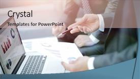  Presentation with financial report - Presentation design consisting of work with financial report background and a lemonade colored foreground