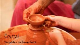  Presentation with ceramic - Audience pleasing presentation theme consisting of work with the ceramic backdrop and a red colored foreground