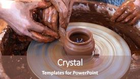  Presentation with wheel - Cool new PPT layouts with work with the pottery backdrop and a violet colored foreground