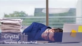  Presentation with work the word in your life - Cool new presentation theme with workaholic-businessman-overworked backdrop and a ocean colored foreground