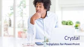  Presentation with african american in business - Slide set consisting of workbrain - african american business man working background and a sky blue colored foreground