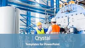  Presentation with acceptance - Cool new PPT theme with worker and manager in industrial backdrop and a teal colored foreground
