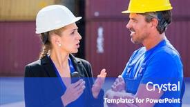  Presentation with container terminal - PPT layouts enhanced with  background and a  colored foreground