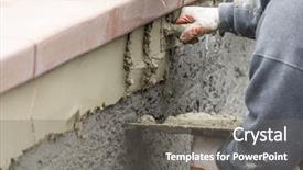  Presentation with construction worker harassment workplace - Amazing presentation having worker applying cement with trowel backdrop and a  colored foreground