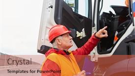  Presentation with road construction - Amazing presentation having worker-as-foreman-with-clipboard backdrop and a red colored foreground