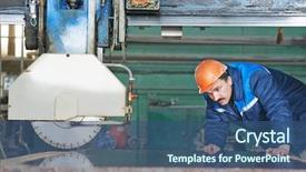  Presentation with granite - Audience pleasing slide deck consisting of worker at factory on granite backdrop and a ocean colored foreground