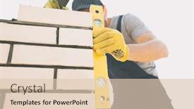  Presentation with bricks - Presentation consisting of worker-builds-a-fence-post background and a lemonade colored foreground