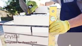  Presentation with bricks - Audience pleasing presentation design consisting of worker-builds-a-fence-post backdrop and a lemonade colored foreground