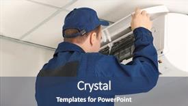  Presentation with conditioner - Cool new slides with carrying out maintenance of air backdrop and a ocean colored foreground