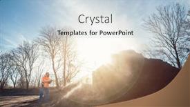  Presentation with compost - Beautiful presentation featuring worker-checking-heap-of-biomass backdrop and a light blue colored foreground