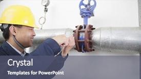  Presentation with oil pipeline - Amazing presentation design having closeup shot of young businessman using the virtual reality headset and smiling male executive wearing vr goggles backdrop and a light gray colored foreground