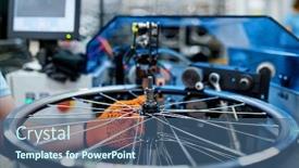  Presentation with checks - Slide set featuring worker-checks-bicycle-rim background and a ocean colored foreground