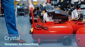  Presentation with compressor - Slide set enhanced with worker-choosing-pneumatic-compressor background and a ocean colored foreground