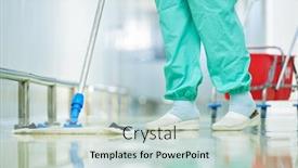  Presentation with cleaning - Colorful presentation enhanced with worker-cleaning-floor-with-mop backdrop and a lemonade colored foreground