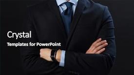  Presentation with black-business - Colorful slide deck enhanced with worker concept - businessman in suit backdrop and a black colored foreground