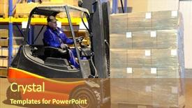  Presentation with forklift - Presentation theme having close up of a teaspoon full of cinnamon - shallow depth of field background and a tawny brown colored foreground