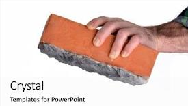  Presentation with discipline - Presentation design consisting of progressive discipline - constructor worker holding a cement background and a white colored foreground