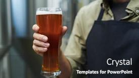  Presentation with beer - PPT theme with worker-holding-big-glass background and a  colored foreground