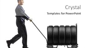  Presentation with tires - Slide deck consisting of worker-in-a-uniform-pushing background and a white colored foreground