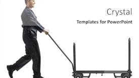  Presentation with truck - Amazing presentation having worker-in-a-uniform-pushing backdrop and a white colored foreground