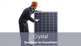  Presentation with solar - PPT theme consisting of worker-in-a-uniform background and a gray colored foreground