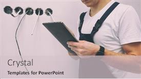  Presentation with house - PPT theme with worker-in-hte-house-calculates background and a lemonade colored foreground