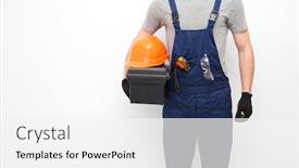  Presentation with professional - PPT layouts with worker-in-professional-uniform background and a white colored foreground