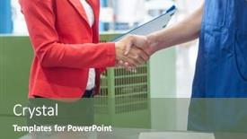  Presentation with industry - Amazing presentation theme having worker-in-the-metal-industry backdrop and a ocean colored foreground