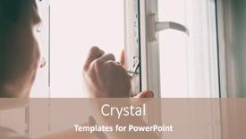  Presentation with house window - Cool new slide set with worker-installing-and-checking-window backdrop and a coral colored foreground