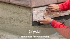  Presentation with tile - Amazing presentation theme having installing wall tile at construction backdrop and a gray colored foreground