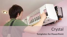  Presentation with conditioner - Presentation theme enhanced with worker installs grid background and a soft green colored foreground