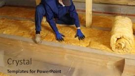  Presentation with mineral - Audience pleasing PPT theme consisting of worker-insulate-the-attic backdrop and a coral colored foreground